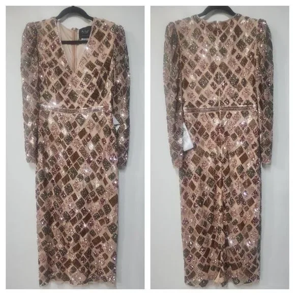 - NWT Mac Duggal GEO EMBELLISHED MIDI SHEATH DRESS size 8 $498. H - Picture 7 of 13